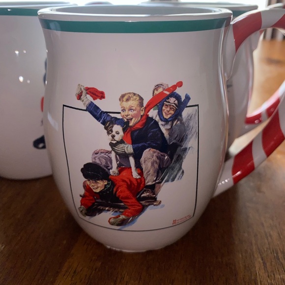 Norman Rockwell Art Christmas Mugs XMAS Set Of 4 - Picture 4 of 7